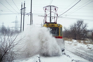 Как одесские трамвайщики со снегом боролись (ФОТО)