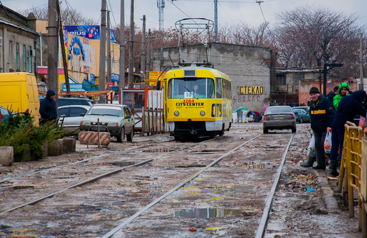 В Одессе реконструируют линию трамвая по Новощепному Ряду