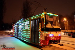 Рождественский парад трамваев проехал по Одессе (ФОТО, ВИДЕО)