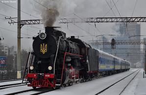 В Киеве на Рождественские праздники курсировал ретро-поезд