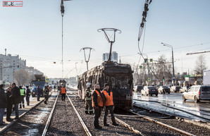 В Казани сгорел относительно новый белорусский трамвай