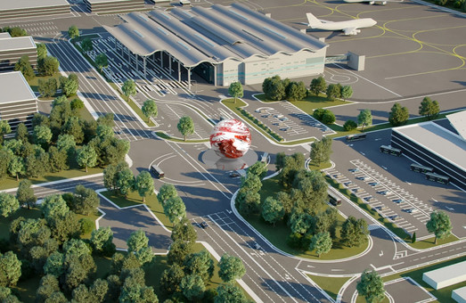 Возле нового терминала Одесского аэропорта появится скульптурная композиция «Сфера»