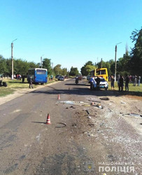 Неподалеку от Одессы столкнулись два рейсовых автобуса