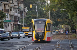 Новые трамваи на улицах Одессы (ФОТО)