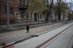 Реконструкция улицы Софиевской в Одессе: кладут асфальт (ФОТО)