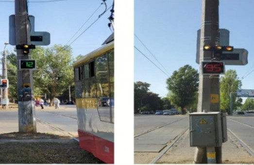 В Одессе начал работать «умный» светофор, который пропускает трамваи