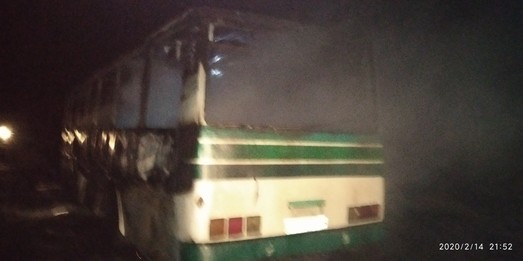 В Измаиле сгорел пассажирский автобус (ФОТО)