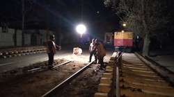 В Николаеве по ночам проводят текущий ремонт трамвайных путей