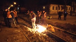 В Николаеве по ночам проводят текущий ремонт трамвайных путей