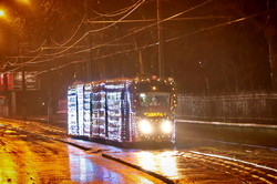 По Одессе проехали рождественские трамваи (ФОТО, ВИДЕО)
