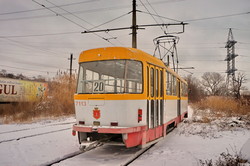 Одесский "камышовый" трамвай в снегу (ФОТО, ВИДЕО)