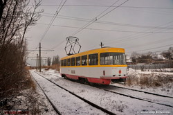 Одесский "камышовый" трамвай в снегу (ФОТО, ВИДЕО)