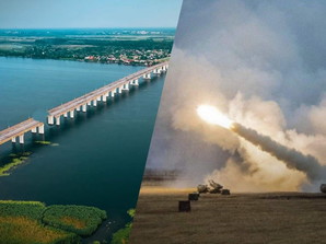Як росіяни будують понтонний міст через Дніпро (ВІДЕО)