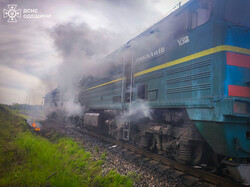 В Одеській області горів локомотив