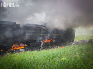 В Одеській області горів локомотив