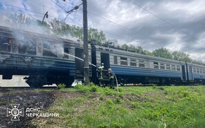 У Черкаській області загорілася приміська електричка