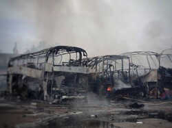 В Одесі російською атакою уражено автобусний парк